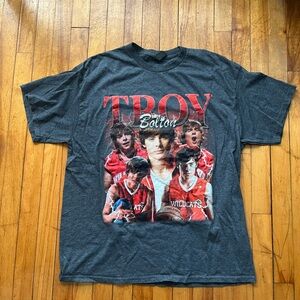 Gildan Troy Bolton High School Musical Graphic T-Shirt Gray Unisex Size XL